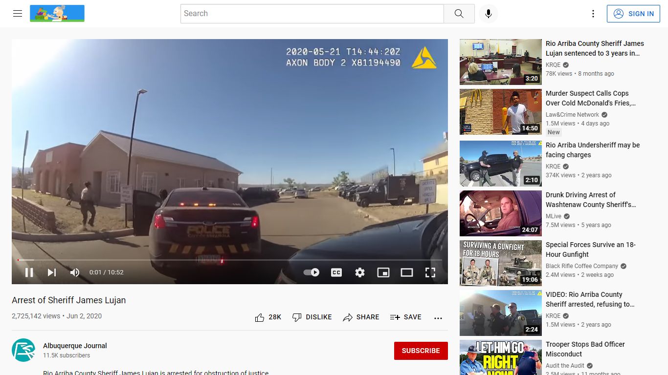 Arrest of Sheriff James Lujan - YouTube